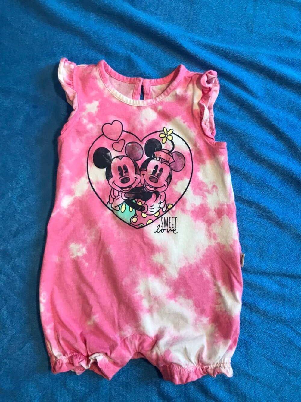 Baby Gap Disney Baby Girl Mickey & Minnie Romper Size 12-18 Months